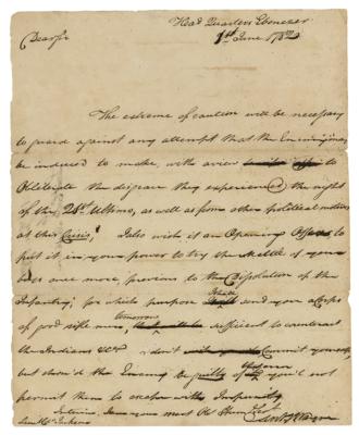 Lot #51 Anthony Wayne Autograph Letter Signed on Revolutionary War - Image 1