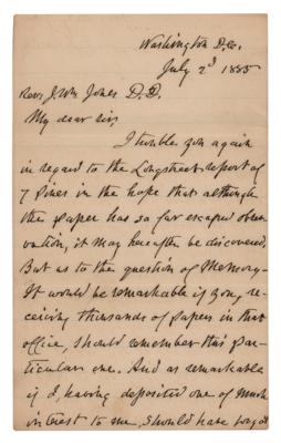 Lot #303 Joseph E. Johnston Autograph Letter Signed