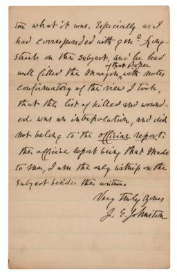 Lot #303 Joseph E. Johnston Autograph Letter Signed - Image 2