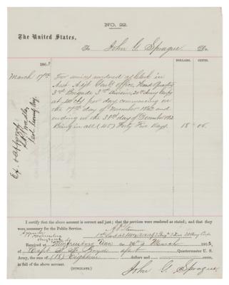Lot #340 Philip H. Sheridan Civil War-Dated Document Signed