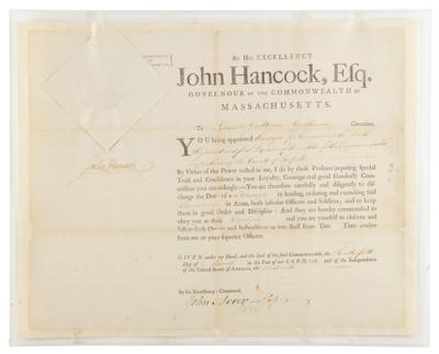 Lot #22 John Hancock Document Signed for Milita