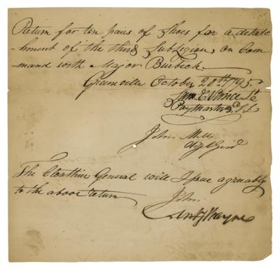 Lot #50 Anthony Wayne Document Signed - Image 1