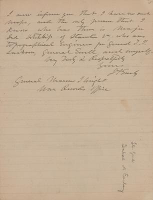 Lot #299 Jubal A. Early Autograph Letter Signed Recommending Stonewall Jackson's Mapmaker - Image 2