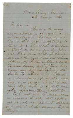 Lot #298 Braxton Bragg Autograph Letter Signed on Chickamauga and Confederate Hospital System