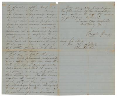 Lot #298 Braxton Bragg Autograph Letter Signed on Chickamauga and Confederate Hospital System - Image 2