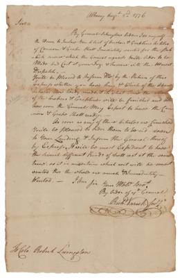 Lot #49 Richard Varick Autograph Letter Signed on Arms and Ammunition (1776)