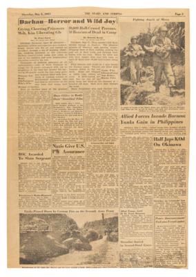 Lot #344 World War II: Liberation of Dachau/German Surrender Newspaper - Image 1