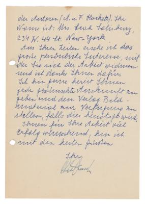 Lot #197 Otto Frank Letter Signed on Anne Frank and German Concentration Camps - Image 3