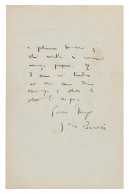 Lot #451 James M. Barrie Autograph Letter Signed on Peter Pan - Image 2