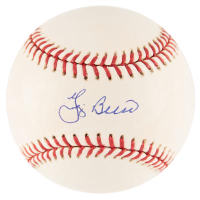 Lot #746 Yogi Berra (2) Signed Items - Baseball and Baseball Card Display