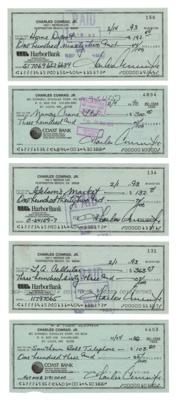 Lot #379 Charles Conrad (5) Signed Checks - Image 1