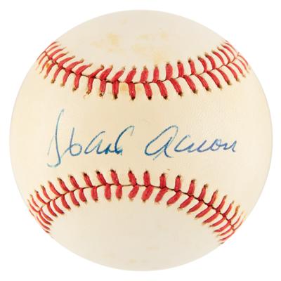 Lot #742 Hank Aaron Signed Baseball