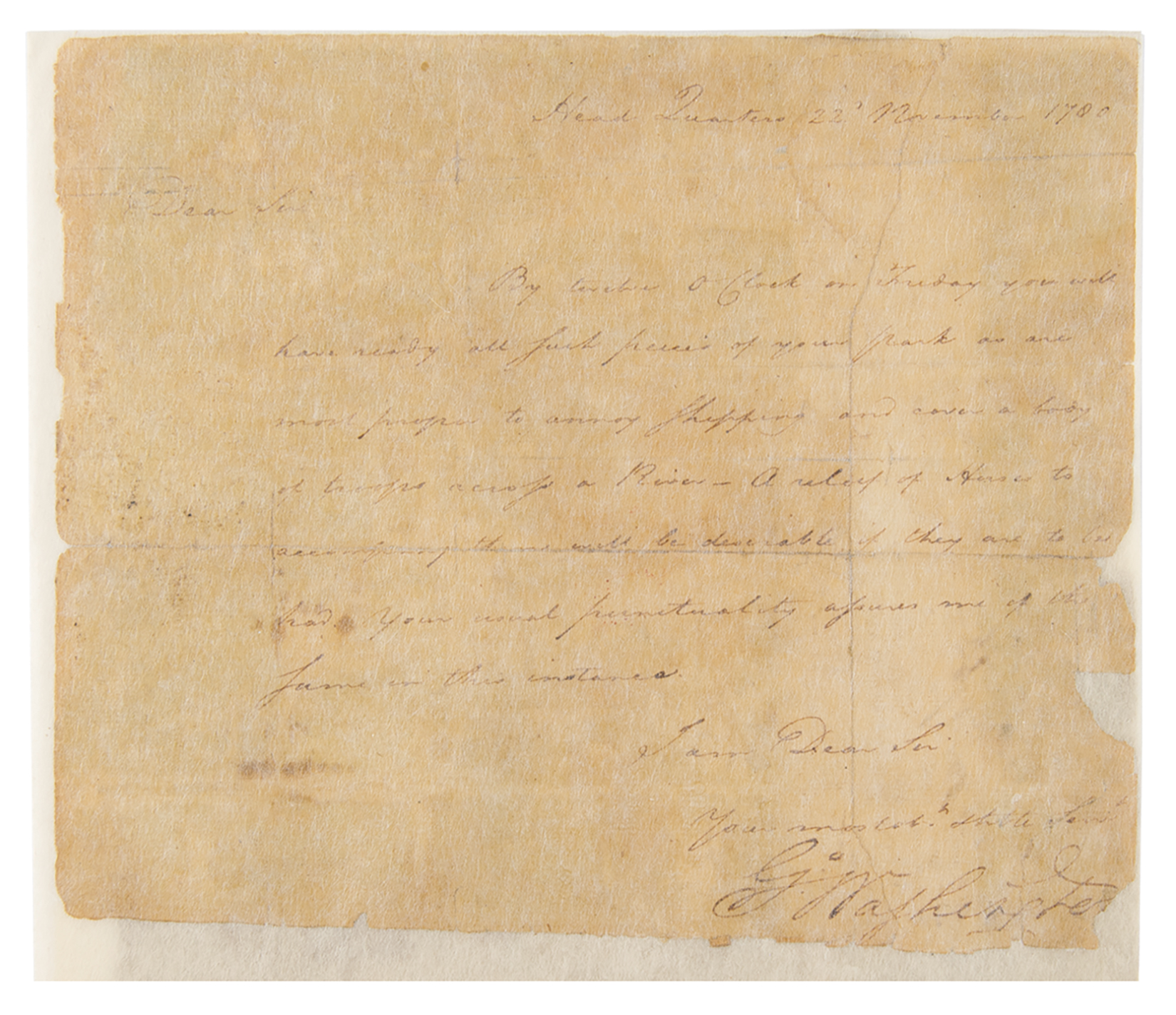 Lot #3 George Washington Letter Signed Planning