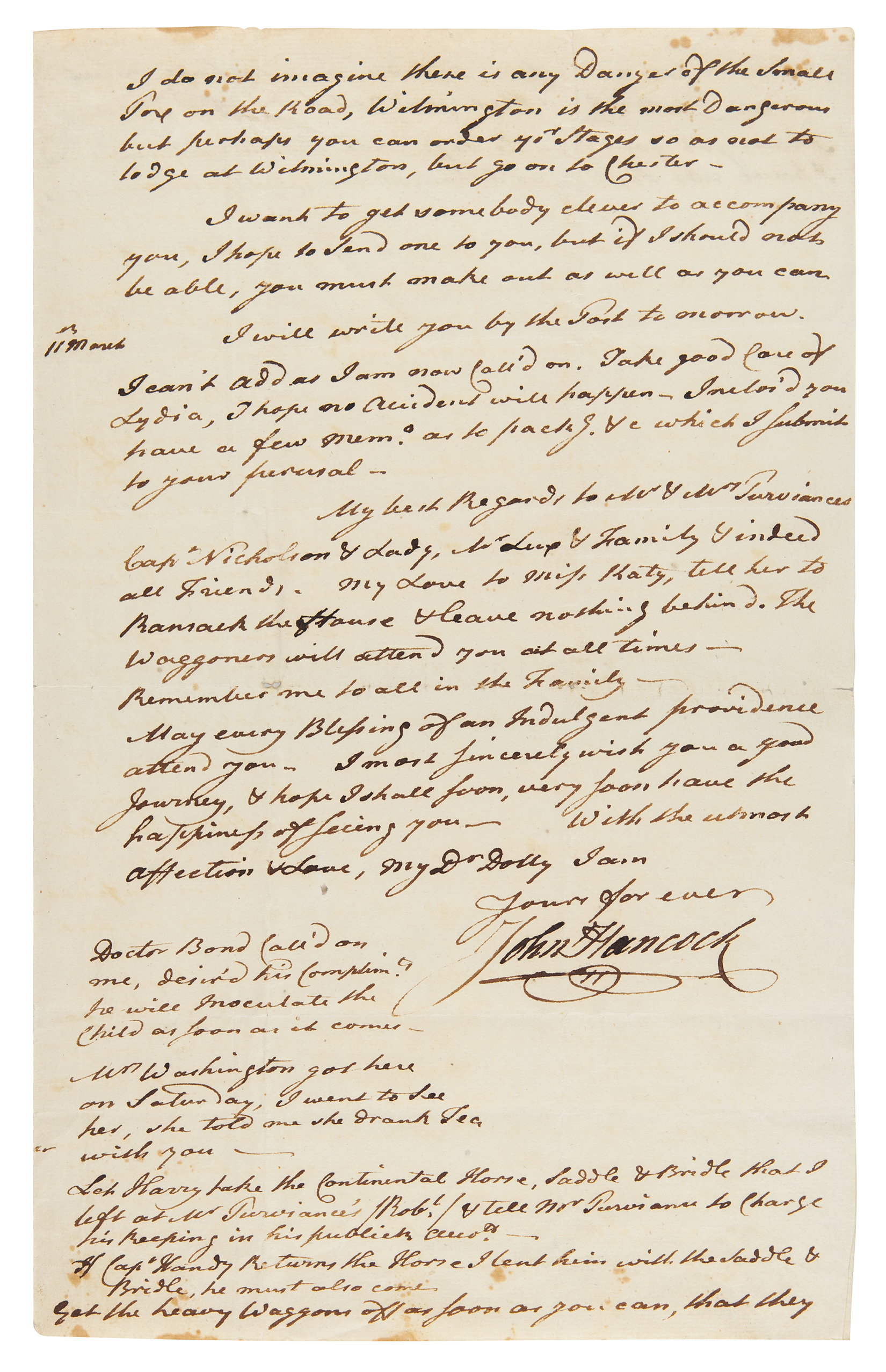 Lot #19 John Hancock Autograph Letter Signed to