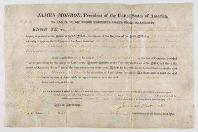 Lot #12 James Monroe Document Signed as President