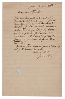 Lot #473 Jules Verne Autograph Letter Signed