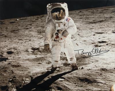 Lot #364 Buzz Aldrin Signed Oversized Photograph - Image 1