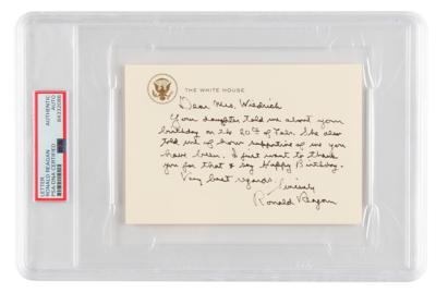 Lot #124 Ronald Reagan Autograph Letter Signed as