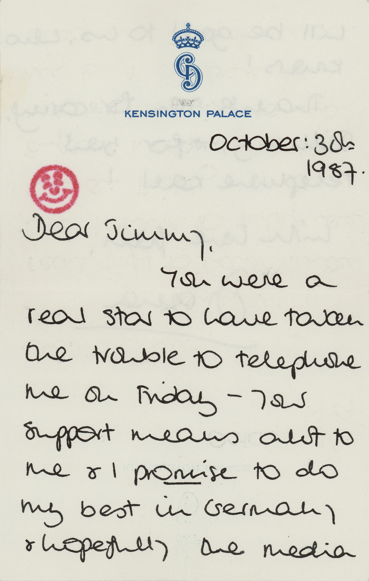 Princess Diana Autograph Letter Signed to Sir Jimmy Savile | RR