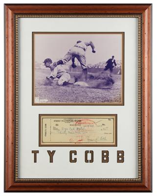 Lot #738 Ty Cobb Signed Check (1953) - Image 2