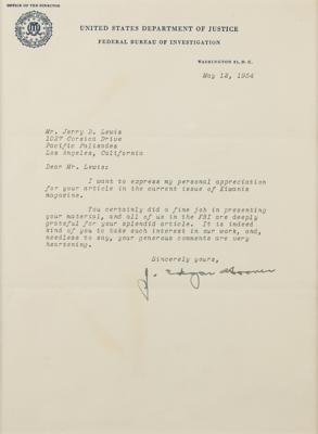 Lot #253 J. Edgar Hoover Typed Letter Signed (1954) - Image 2