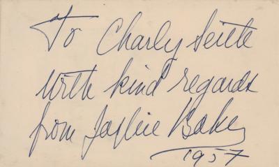 Lot #629 Josephine Baker Signature - Image 1