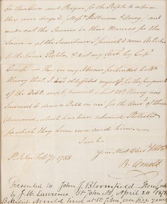 Lot #24 Benedict Arnold Autograph Letter Signed on Lumber Trade - Image 2