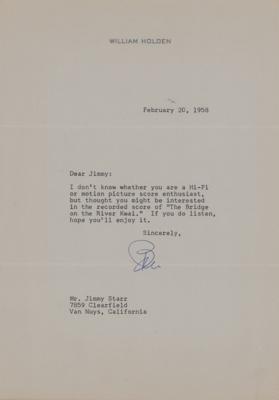 Lot #679 William Holden Typed Letter Signed