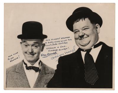 Lot #610 Laurel and Hardy Signed Photograph
