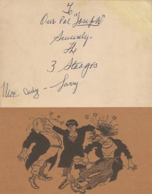 Lot #729 Three Stooges: Moe Howard Signed