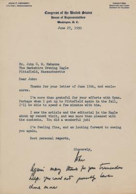 Lot #122 John F. Kennedy Typed Letter Signed as Congressman - Image 1