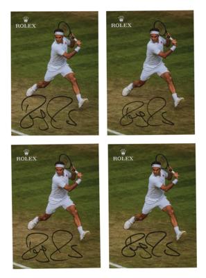 Lot #747 Roger Federer (4) Signed Promo Cards