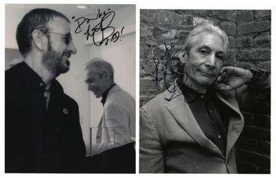 Lot #590 Rolling Stones: Charlie Watts (2) Signed Photographs