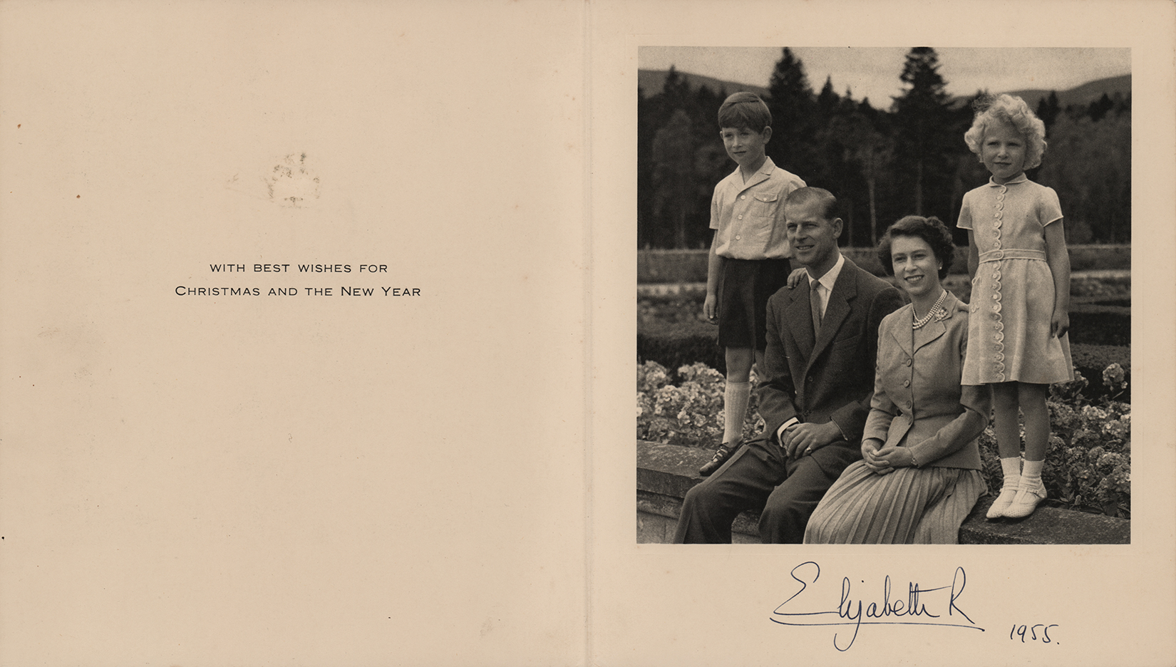 Lot #193 Queen Elizabeth II Signed Christmas Card (1955) - Image 1