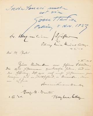 Lot #173 Emperor Puyi Signature (1924) with Tagore, Hedin, and Other - Image 3