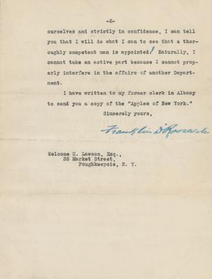Lot #115 Franklin D. Roosevelt Typed Letter Signed (1913) - Image 2