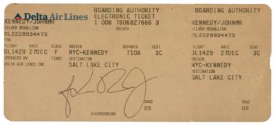 Lot #259 John F. Kennedy, Jr. Signed Airplane Boarding Ticket
