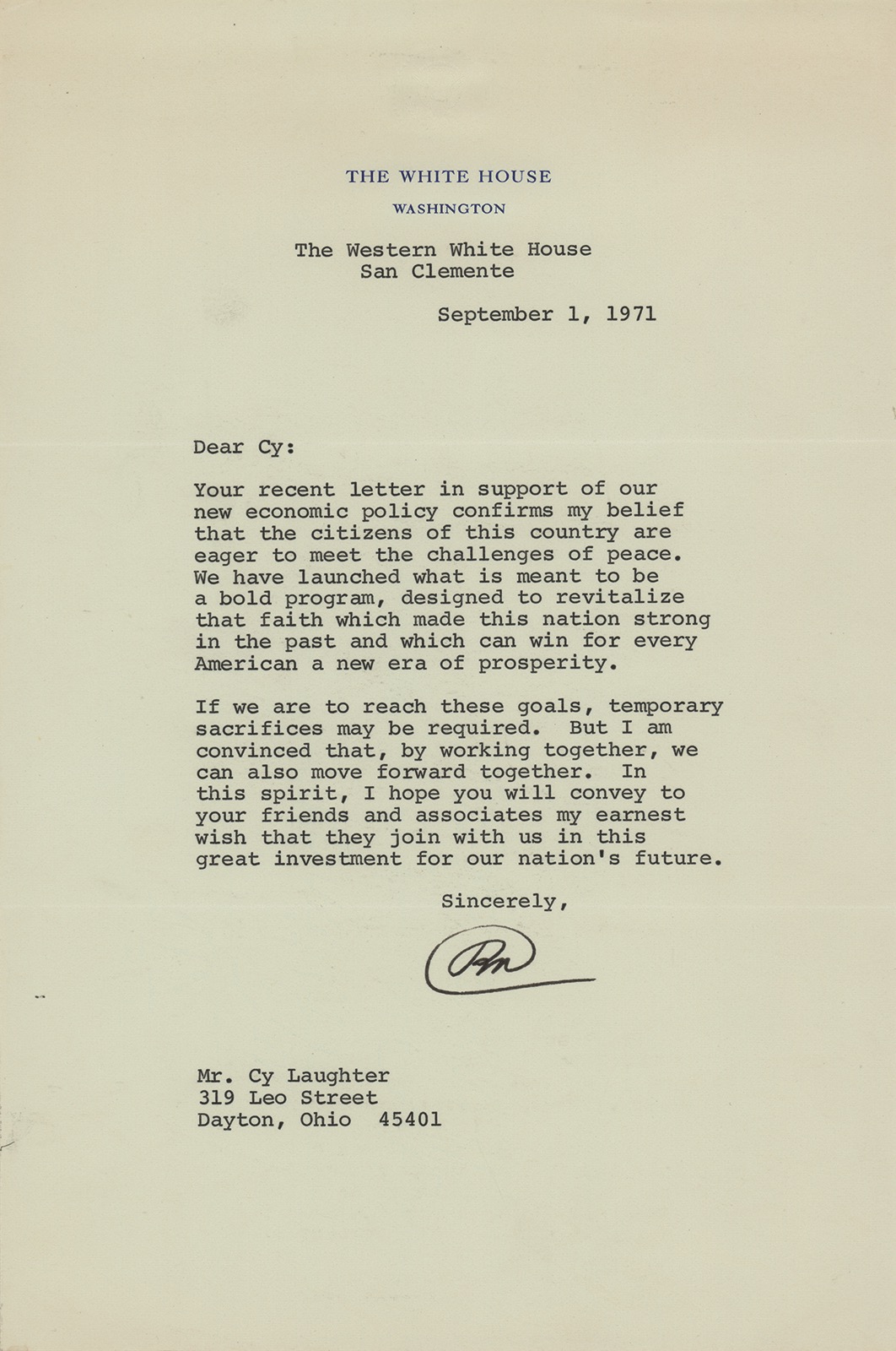 Lot #147 Richard Nixon Typed Letter Signed as