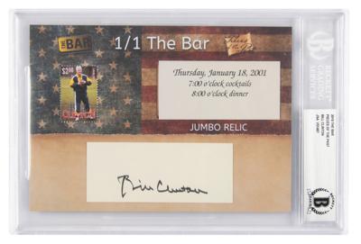 Lot #135 Bill Clinton Signature - Pieces of the Past Relic Card - Image 1