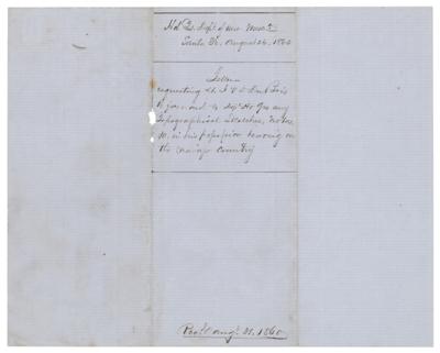 Lot #333 Dabney H. Maury Letter Signed (1860) Requesting Information on the Navajo Tribe - Image 2