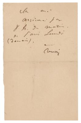 Lot #417 Pierre-Auguste Renoir Autograph Note Signed