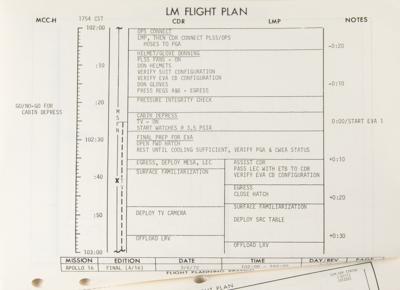 Lot #362 Apollo 16 'Final' and 'Change A' Flight Plans - Image 2