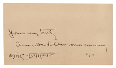 Lot #243 Ananda Coomaraswamy Signature - Image 1