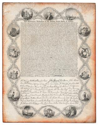 Lot #66 Declaration of Independence - First Miniature Printing (1836)