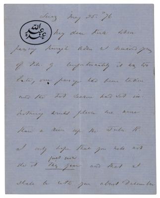 Lot #220 Richard Francis Burton Autograph Letter Signed on Travel Plans