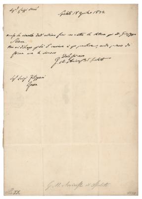 Lot #196 Pope Pius IX Autograph Letter Signed - Image 1