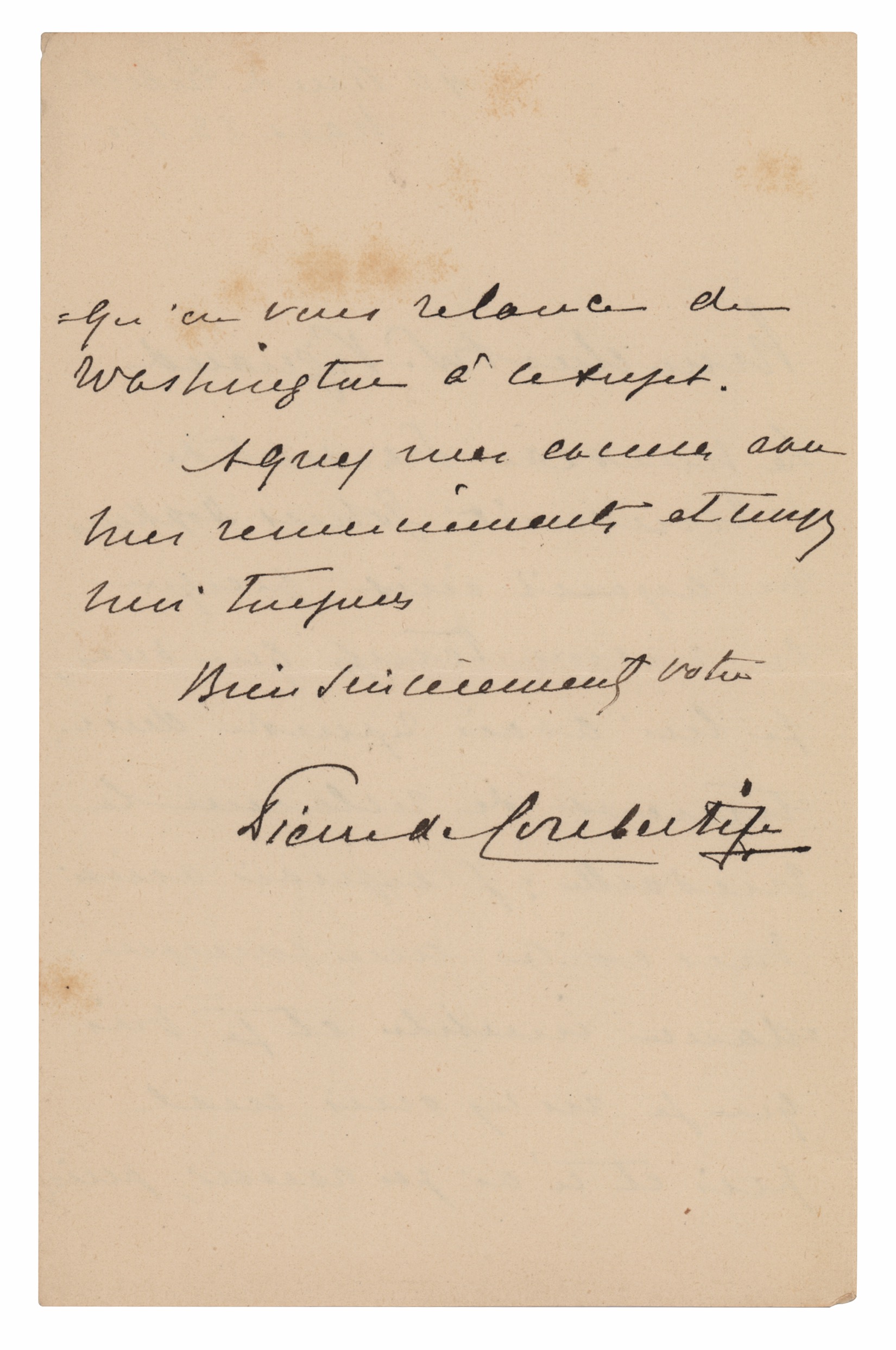 Lot #739 Pierre de Coubertin Autograph Letter Signed - Image 2