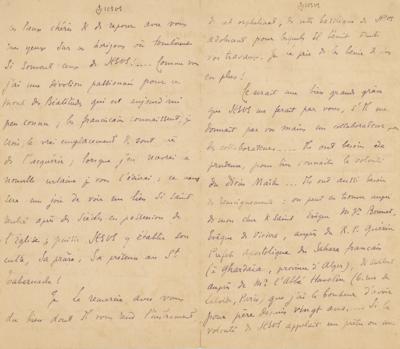 Lot #195 Charles de Foucauld Autograph Letter Signed - Image 2