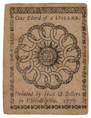 Lot #72 Continental Currency: Philadelphia (1/3 Dollar, 1776) - Image 2