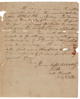 Lot #45 Revolutionary War: British/American Battle News on Captured Letter - Image 2
